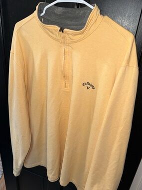 Callaway Yellow and Gray Quarter-Zip Pullover